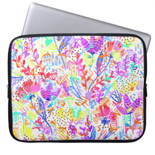 Abstract pastel flowers laptop sleeve