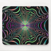 Abstract Pastel Fractal Web Mouse Pad