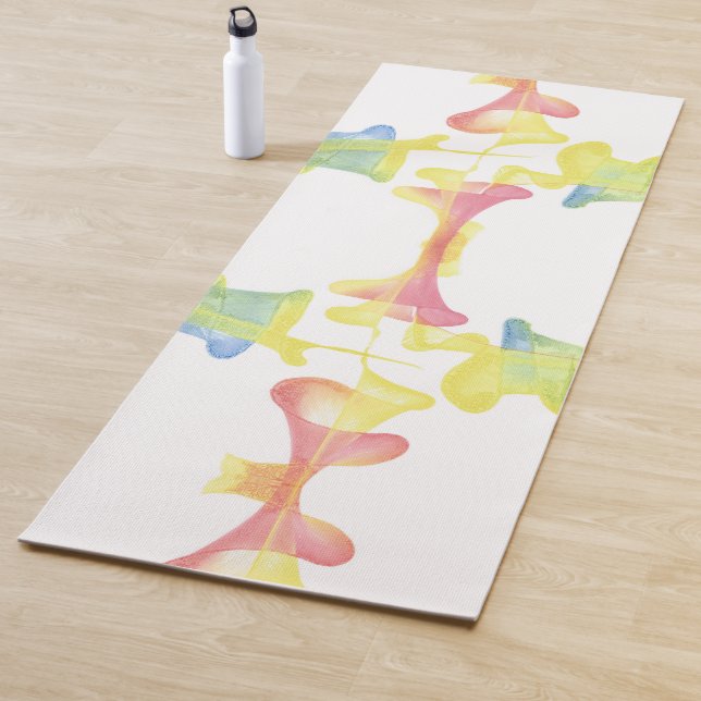 Abstract Pastel Funnels Reversible Yoga Mats (In Situ)