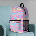 abstract pastel geometric pattern printed backpack<br><div class="desc">pastel background backpack</div>