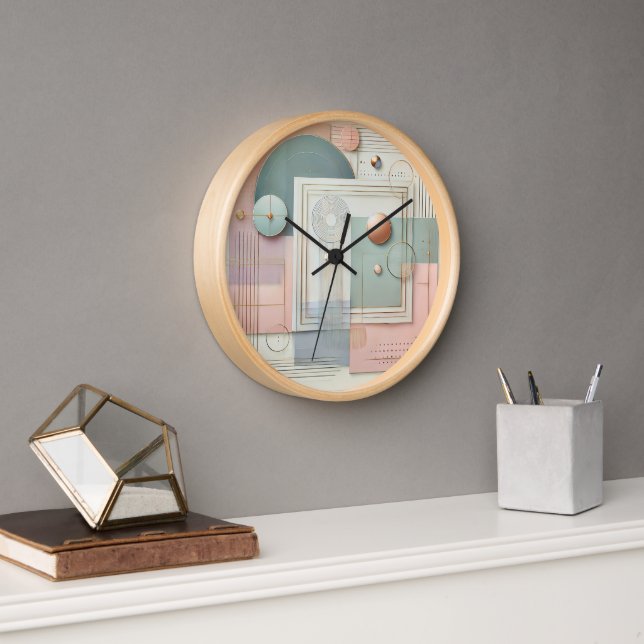 Abstract Pastel Geometric Wall Clock (Office)