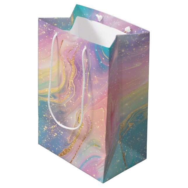 Abstract Pastel Glitter Seamless Pattern Medium Gift Bag (Front Angled)