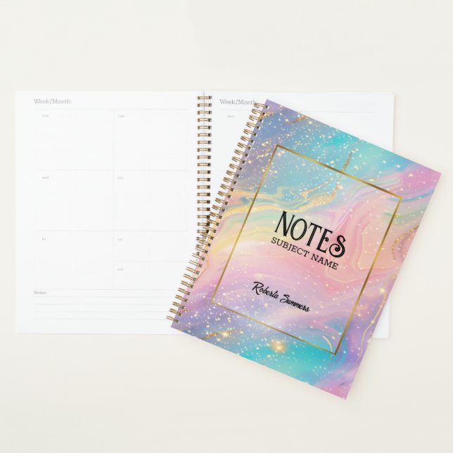 Abstract Pastel Glitter Seamless Pattern Notes Planner (Display)