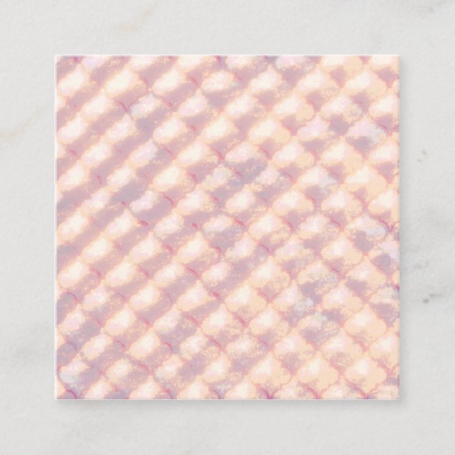 Abstract pastel glowing quatrefoil pattern square business card (Front)