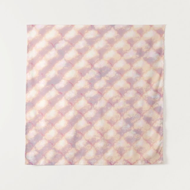 Abstract pastel glowing quatrefoil pattern tapestry (Front)