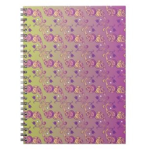 Abstract Pastel Green and Pink Paisley Floral Spiral Notebook