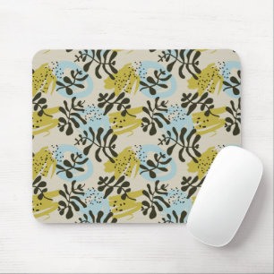 Abstract Pastel Green Blue Pattern Mouse Pad
