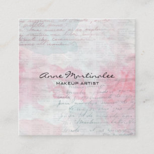 Abstract Pastel Mixed Media Collage Square Business Card