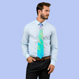 Abstract Pastel   Monogram Men's Neck Tie