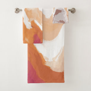 Abstract Pastel Paint Ginger Foam Edition Bath Towel Set