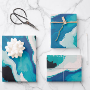 Abstract Pastel Paint Lagoon Edition Wrapping Paper Sheet