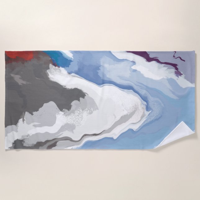 Abstract Pastel Paint Mountain Edition Beach Towel (Front)