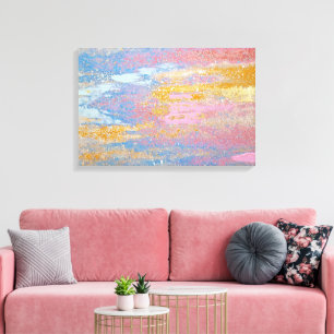 abstract pastel paint texture with gold flecks canvas print