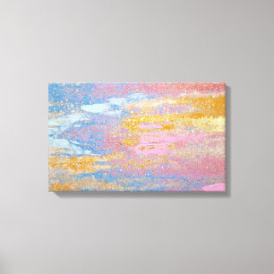 abstract pastel paint texture with gold flecks canvas print