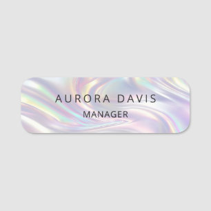 Abstract Pastel Pearl Girly Business Name Tag