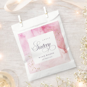 Abstract Pastel Pink Purple Sweet 16 Birthday Favour Bags