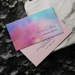 Abstract Pastel Pink Turquoise Business Card