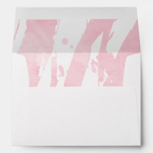 Abstract Pastel Pink Watercolor Brushstrokes Envelope