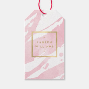 Abstract Pastel Pink Watercolor Brushstrokes Gift Tags