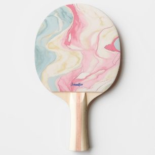 Abstract Pastel Print Ping Pong Paddle with Name