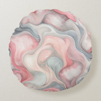 “Abstract Pastel Round Pillow