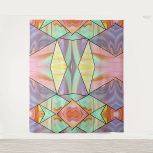 Abstract Pastel Stained Liquid Marble Geometric Tapestry