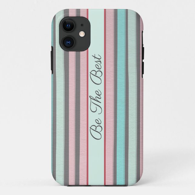 Abstract pastel stripes iPhone Case (Back)
