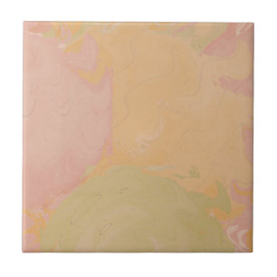 Abstract Pastel Swirl Earthy Tile
