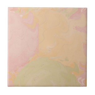 Abstract Pastel Swirl Peach Tile