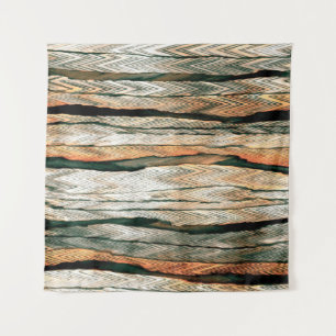 Abstract pastel tones colour neutral geo dyed mela tapestry