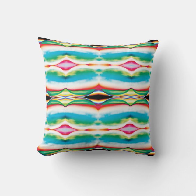 Abstract Pastel Watercolor-like Large Tile Pattern Cushion (Front)