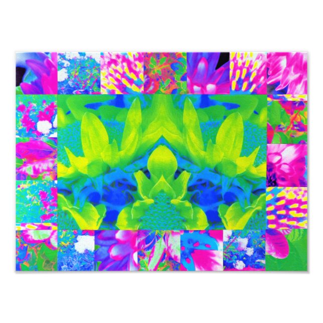 Abstract Patchwork Sunflower Garden Collage Photo Print (Front)