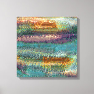 Abstract patina copper and green by Renee Canvas Print