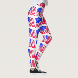Abstract Patriotic Lady Leggings