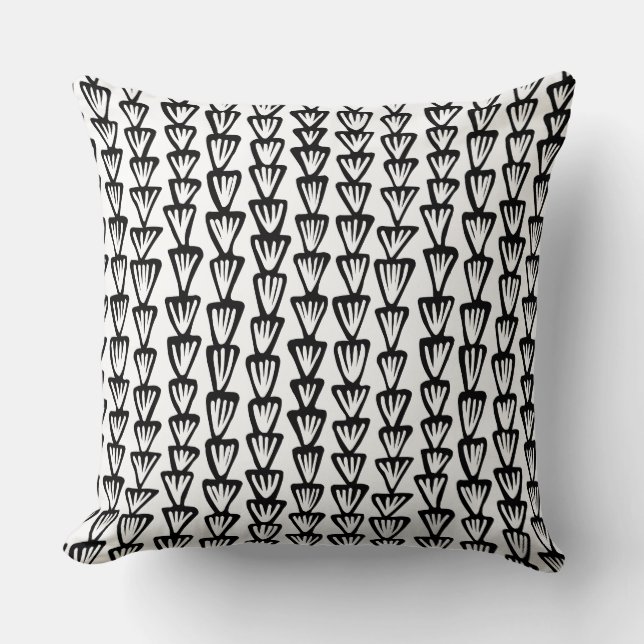 Abstract Pattern 070515 - Black and White Cushion (Front)