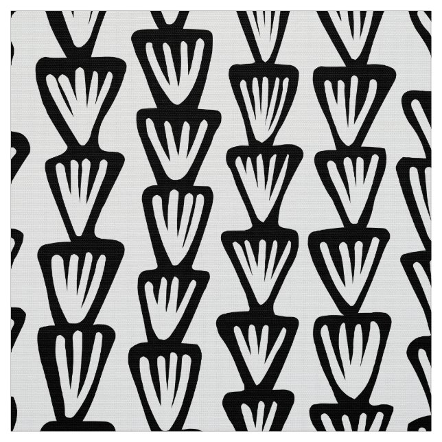 Abstract Pattern 070515 - Black and White Fabric (Swatch)