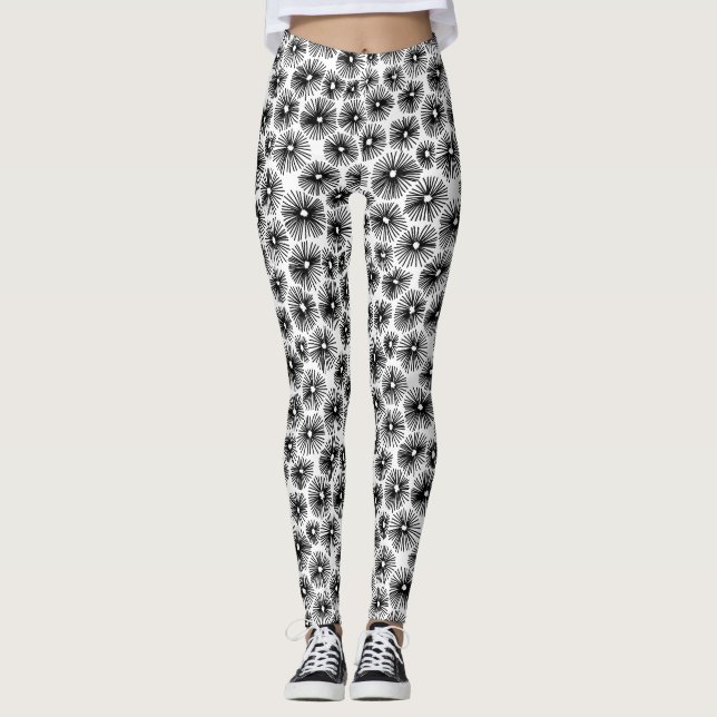 Abstract Pattern 101115 - Black Leggings (Front)