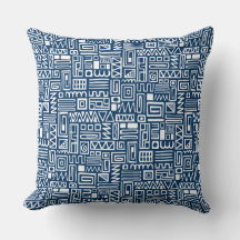 Abstract Pattern 110122 - White on Indigo Blue