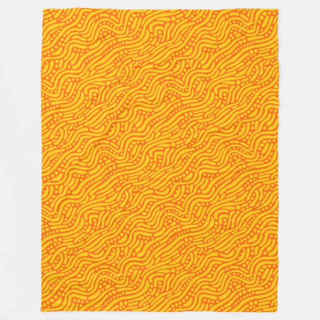 Abstract Pattern 110523 - Amber and Orange Fleece Blanket (Front)