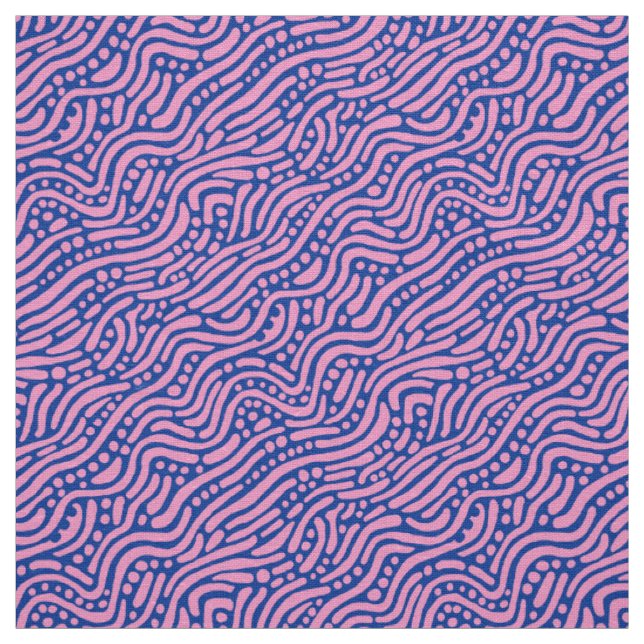 Abstract Pattern 110523 - Pink and Navy Blue Fabric (Swatch)