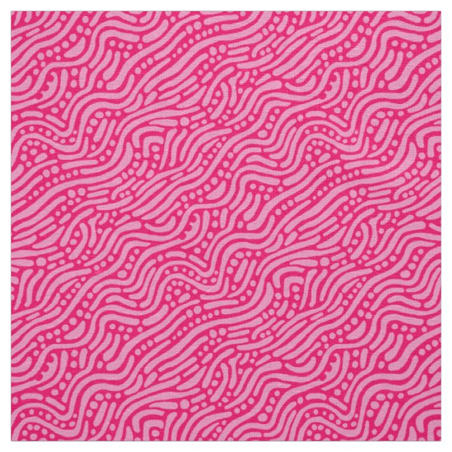Abstract Pattern 110523 - Pink and Neon Red Fabric (Swatch)