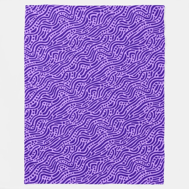 Abstract Pattern 110523 - Shades of Purple v2 Fleece Blanket (Front)