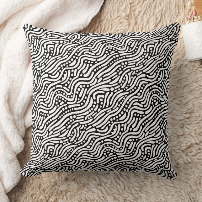 Abstract Pattern 110523 - White on Black Cushion (Blanket)