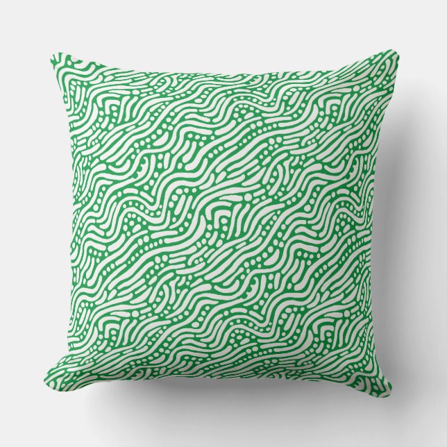 Abstract Pattern 110523 - White on Kelly Green Cushion (Front)