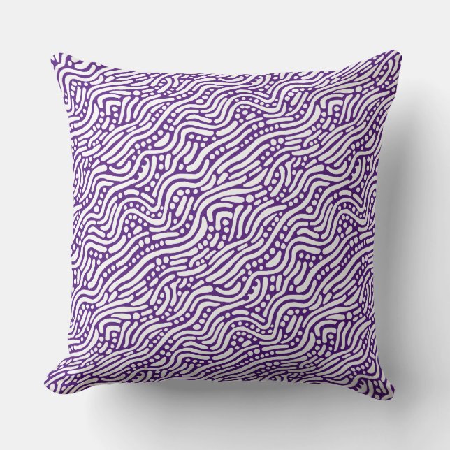 Abstract Pattern 110523 - White on Royal Purple Cushion (Front)