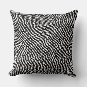 Abstract Pattern 140523 - White on Black Cushion