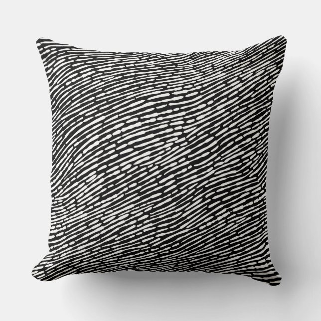 Abstract Pattern 140523 - White on Black Cushion (Front)