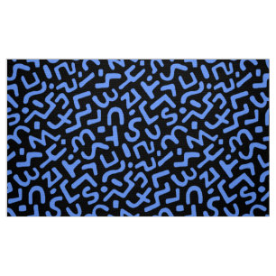Abstract Pattern 170822 - Baby Blue on Black Fabric