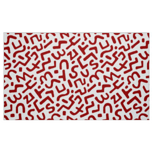 Abstract Pattern 170822 - Ruby Red on White Fabric