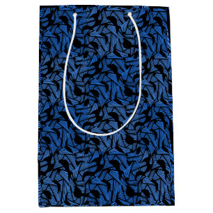 Abstract pattern 2 tones Blue.b Black BG Medium Gift Bag